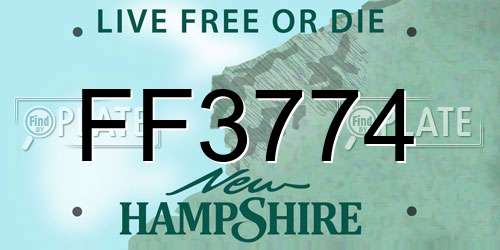 FF3774 New Hampshire License Plate