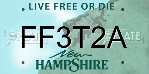 FF3T2A New Hampshire License Plate