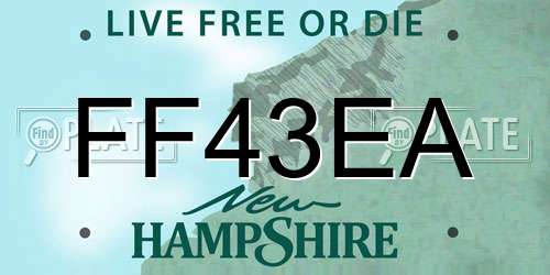 FF43EA New Hampshire License Plate