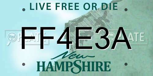 FF4E3A New Hampshire License Plate