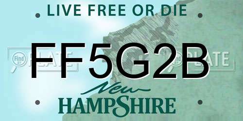 FF5G2B New Hampshire License Plate