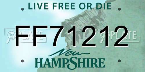 FF71212 New Hampshire License Plate