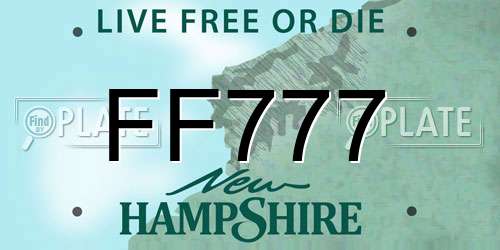 FF777 New Hampshire License Plate