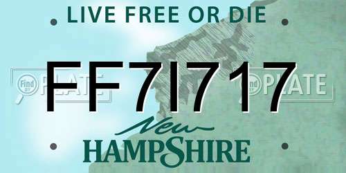 FF7I717 New Hampshire License Plate