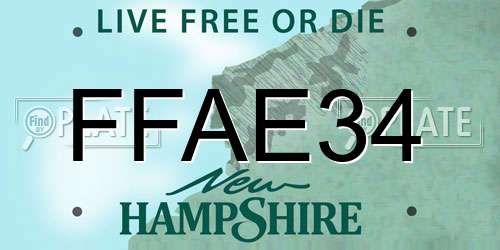 FFAE34 New Hampshire License Plate