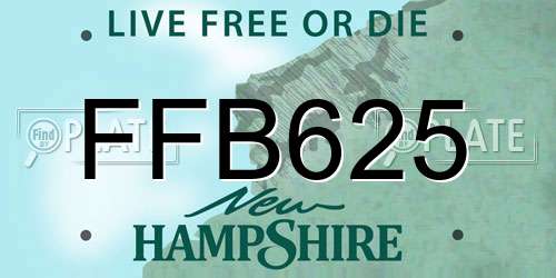 FFB625 New Hampshire License Plate