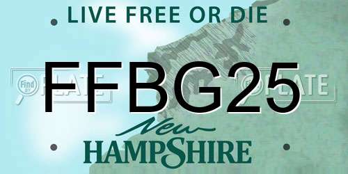 FFBG25 New Hampshire License Plate
