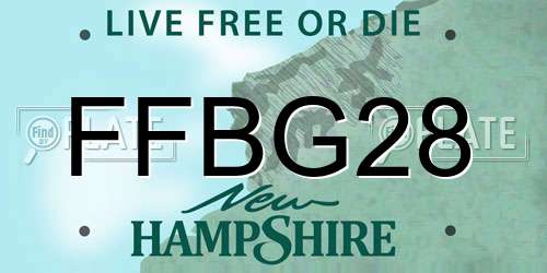 FFBG28 New Hampshire License Plate