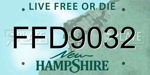 FFD9032 New Hampshire License Plate