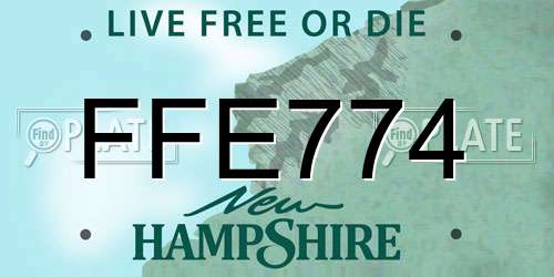FFE774 New Hampshire License Plate