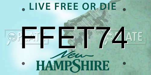 FFET74 New Hampshire License Plate