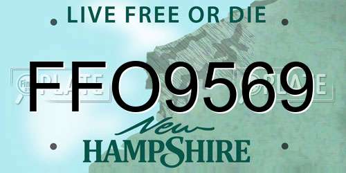 FFO9569 New Hampshire License Plate