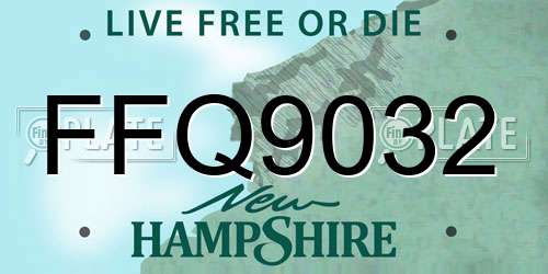 FFQ9032 New Hampshire License Plate