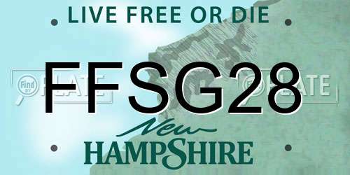 FFSG28 New Hampshire License Plate