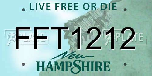 FFT1212 New Hampshire License Plate