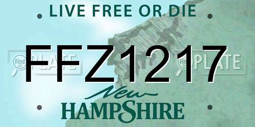 FFZ1217 New Hampshire License Plate