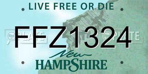 FFZ1324 New Hampshire License Plate