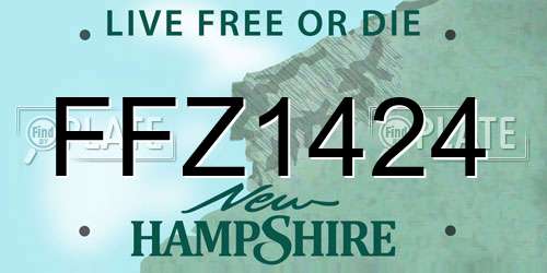 FFZ1424 New Hampshire License Plate