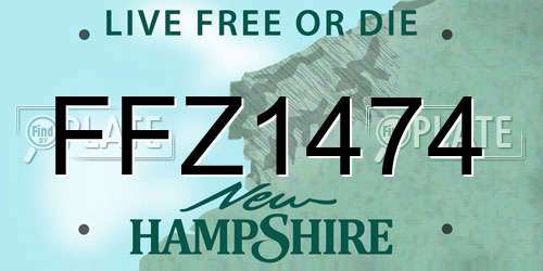 FFZ1474 New Hampshire License Plate