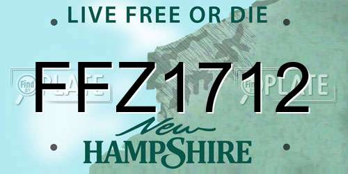 FFZ1712 New Hampshire License Plate
