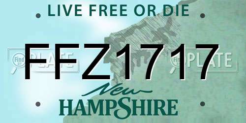 FFZ1717 New Hampshire License Plate