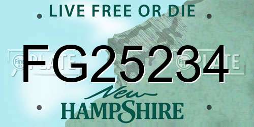 FG25234 New Hampshire License Plate