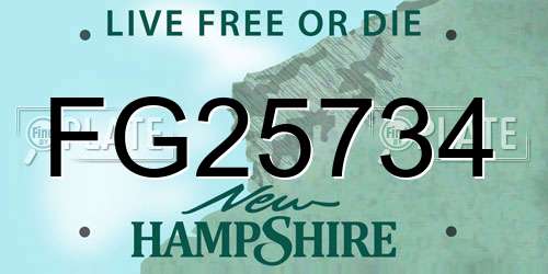 FG25734 New Hampshire License Plate
