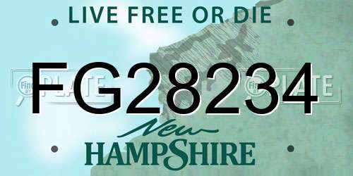 FG28234 New Hampshire License Plate