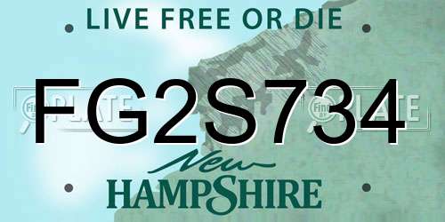 FG2S734 New Hampshire License Plate