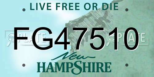 FG47510 New Hampshire License Plate