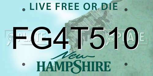 FG4T510 New Hampshire License Plate