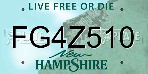 FG4Z510 New Hampshire License Plate