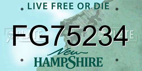 FG75234 New Hampshire License Plate