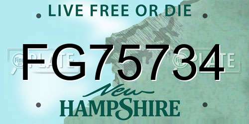 FG75734 New Hampshire License Plate