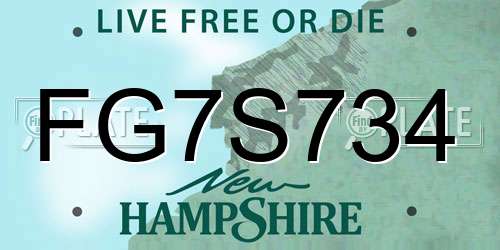 FG7S734 New Hampshire License Plate
