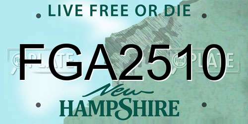 FGA2510 New Hampshire License Plate