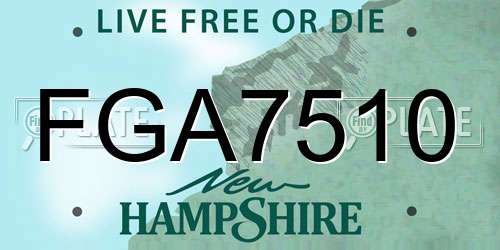 FGA7510 New Hampshire License Plate