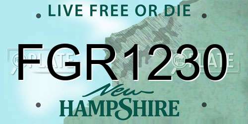 FGR1230 New Hampshire License Plate