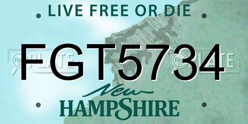 FGT5734 New Hampshire License Plate