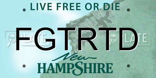 FGTRTD New Hampshire License Plate
