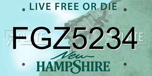 FGZ5234 New Hampshire License Plate