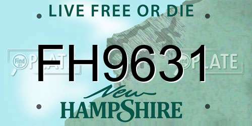 FH9631 New Hampshire License Plate