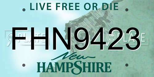 FHN9423 New Hampshire License Plate