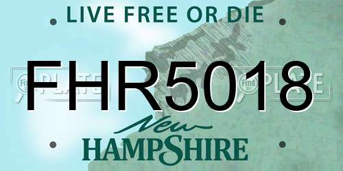 FHR5018 New Hampshire License Plate