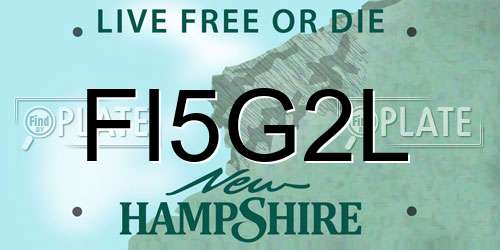 FI5G2L New Hampshire License Plate