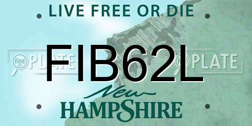 FIB62L New Hampshire License Plate