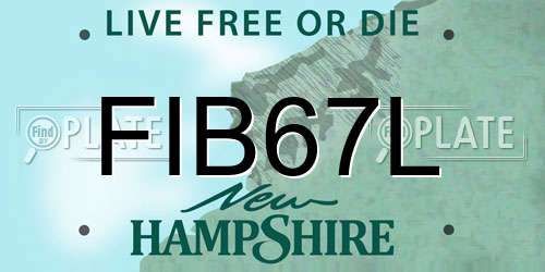 FIB67L New Hampshire License Plate