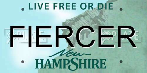 FIERCER New Hampshire License Plate