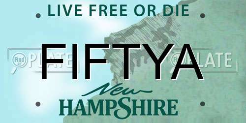FIFTYA New Hampshire License Plate