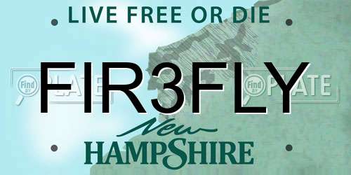 FIR3FLY New Hampshire License Plate